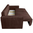 SCHLAFSOFA  mit Liegefunktion, Schlafen auf Sitzhöhe, Rücken echt Cord Dunkelbraun  - Dunkelbraun/Schwarz, KONVENTIONELL, Kunststoff/Textil (240/89/100cm) - Carryhome