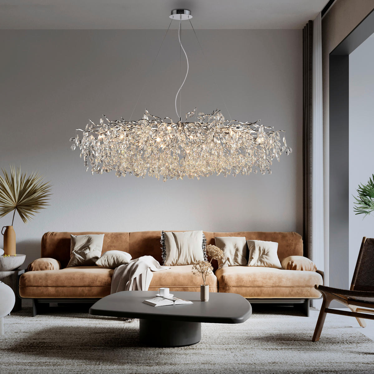 CANDELABRU - culoare crom, Design, plastic/metal (150/70/250cm)