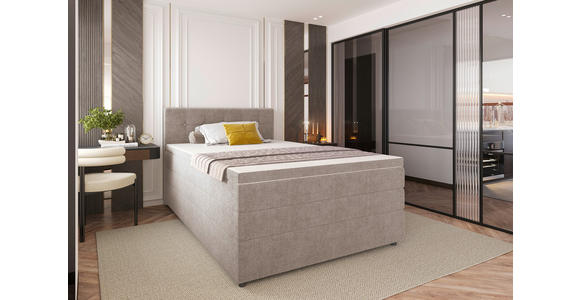 BOXSPRINGBETT 120/200 cm  in Beige  - Beige/Schwarz, KONVENTIONELL, Kunststoff/Textil (120/200cm) - Carryhome