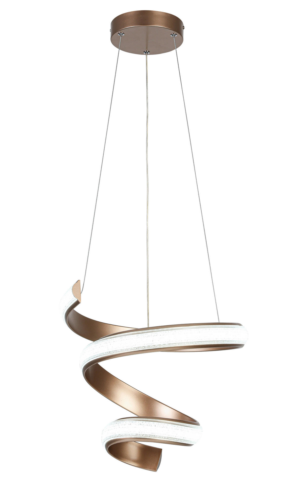 Lampă Suspendată Cu Led 37/150 cm  - cappuccino/transparent, Design, plastic/metal (37/150cm) - Novel