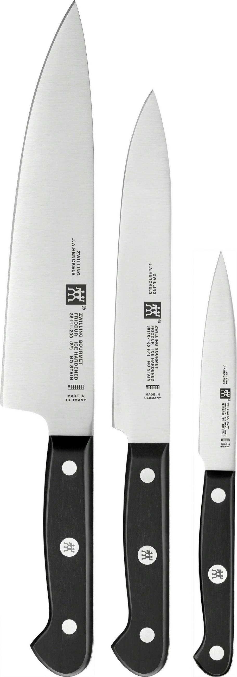 MESSERSET ZWILLING® GOURMET 3-teilig  - Silberfarben/Schwarz, Basics, Kunststoff/Metall - Zwilling