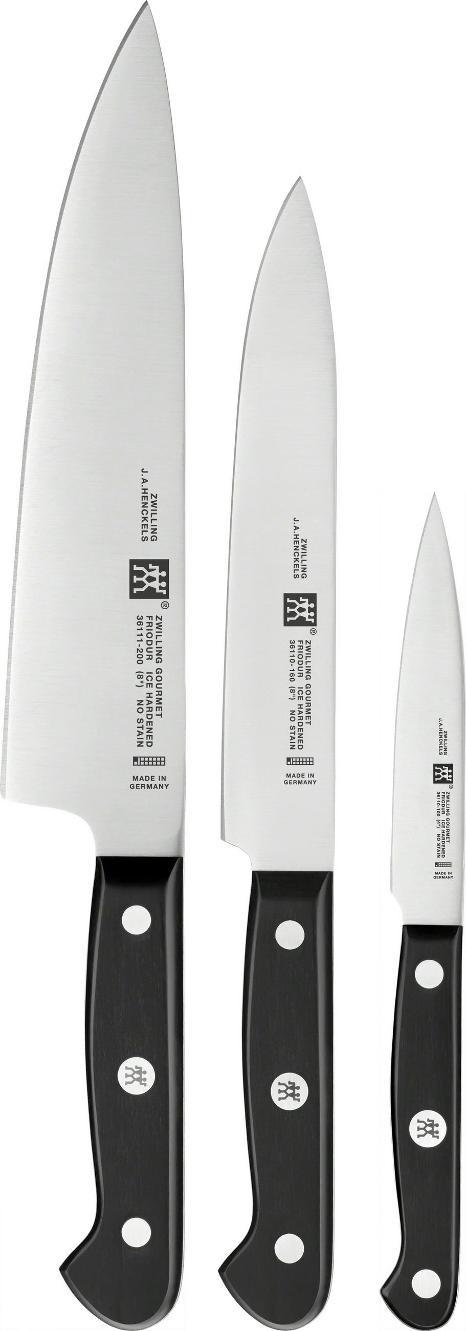MESSERSET ZWILLING® GOURMET 3-teilig  - Silberfarben/Schwarz, Basics, Kunststoff/Metall - Zwilling