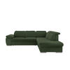 ECKSOFA in Cord Dunkelgrün  - Chromfarben/Dunkelgrün, Design, Textil/Metall (283/228cm) - Livetastic