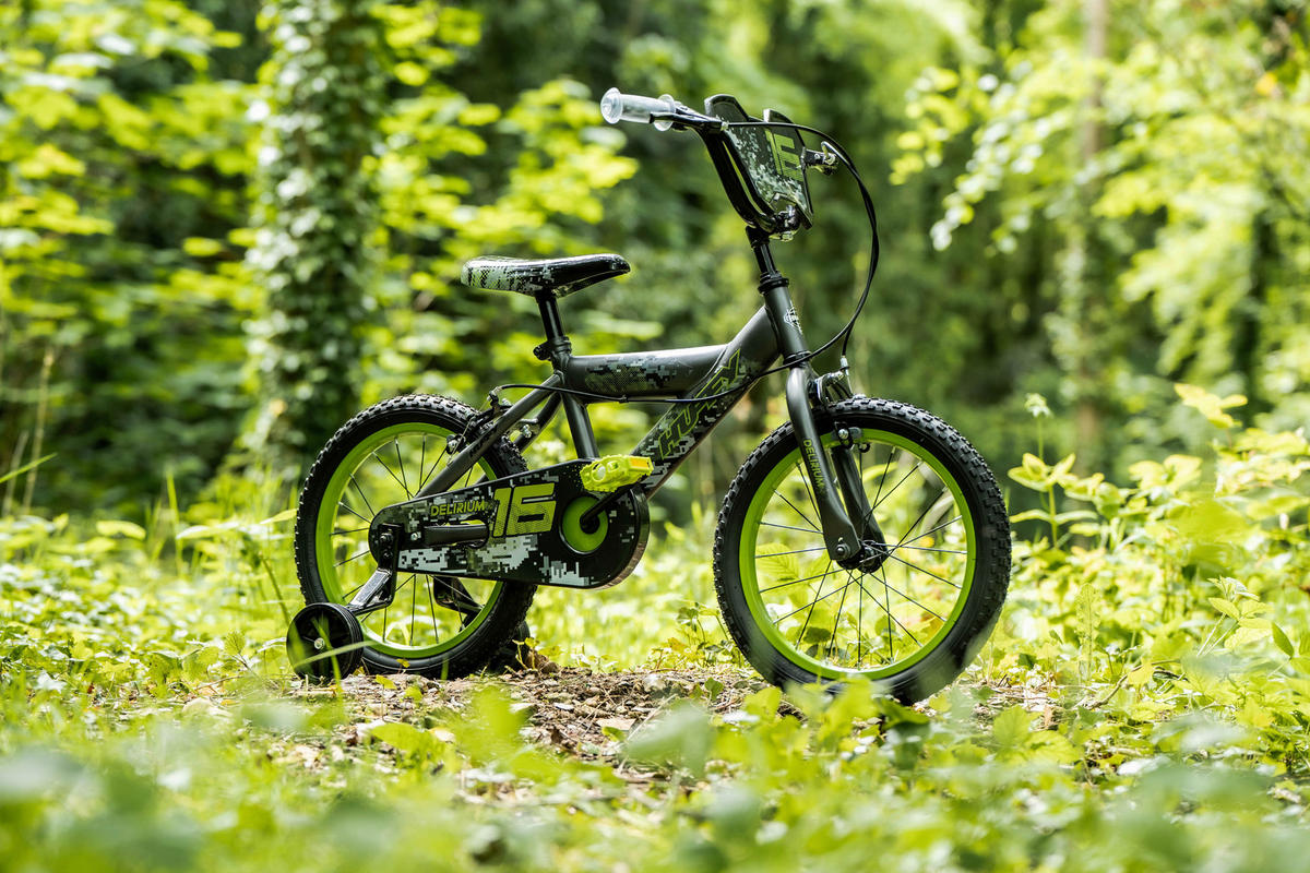 KINDERFAHRRAD 16 Zoll  - Silberfarben/Grün, Basics, Metall (54/106/78cm)