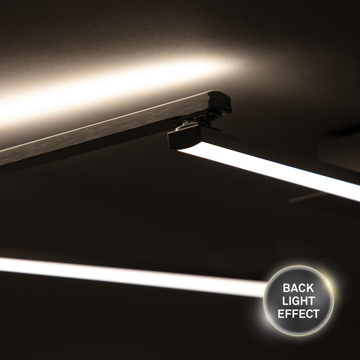 STROPNÍ LED SVÍTIDLO, 227,2/12,0/5 cm - černá, Trend, kov (227,2/12,0/5cm)