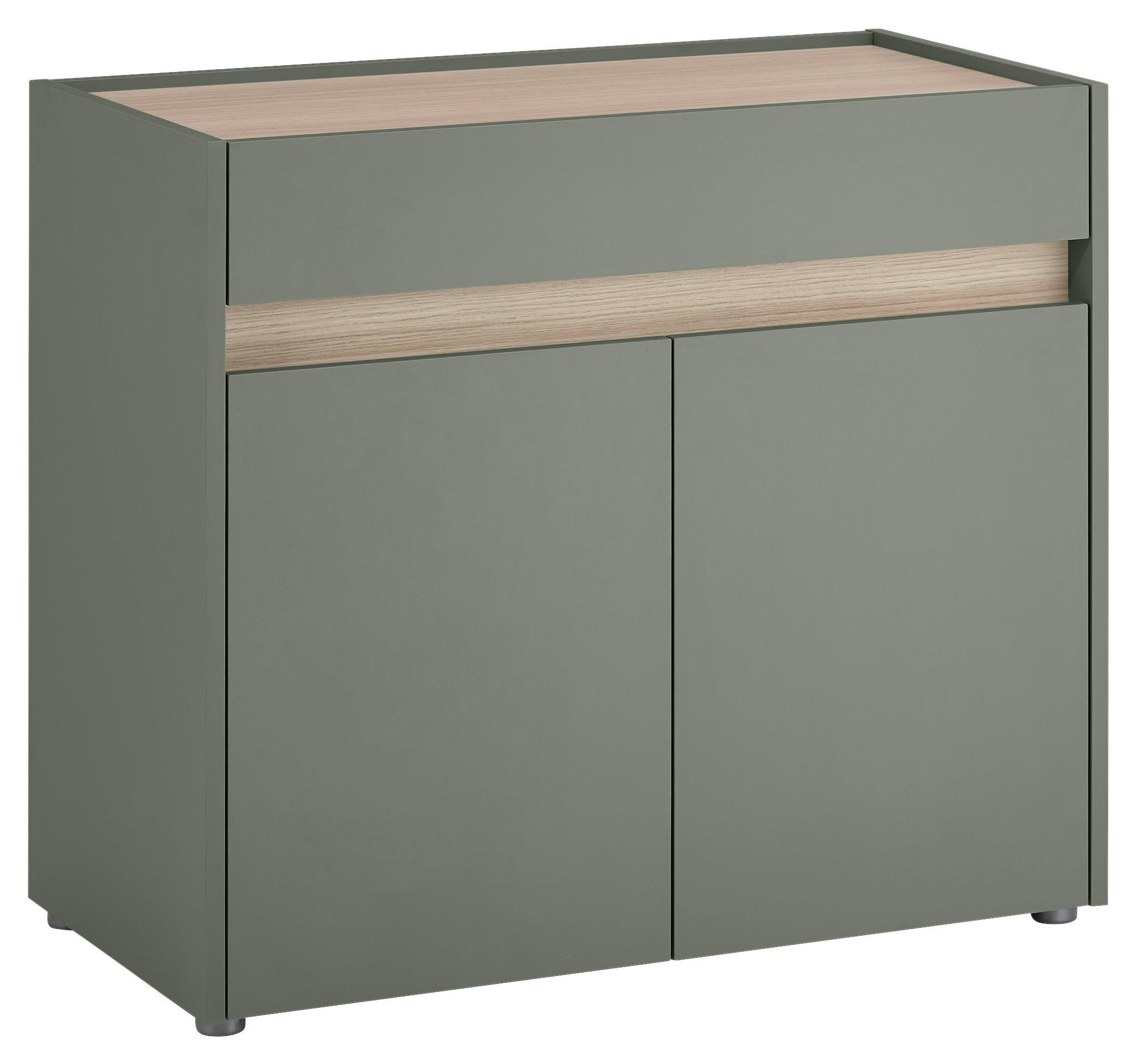 SCHUHSCHRANK Eichefarben, Salbeigrün  - Eichefarben/Salbeigrün, Design, Holzwerkstoff/Kunststoff (80/70/40cm) - Modante