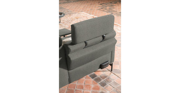 ECKSOFA in Flachgewebe, Struktur Graubraun  - Anthrazit/Graubraun, Design, Textil/Metall (254/230cm) - Ambiente