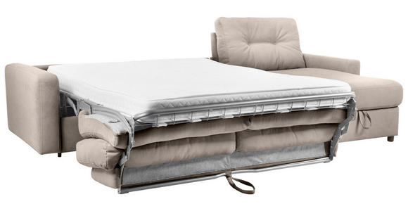 ECKSOFA Hellbraun Webstoff  - Hellbraun/Schwarz, KONVENTIONELL, Kunststoff/Textil (270/160cm) - Carryhome