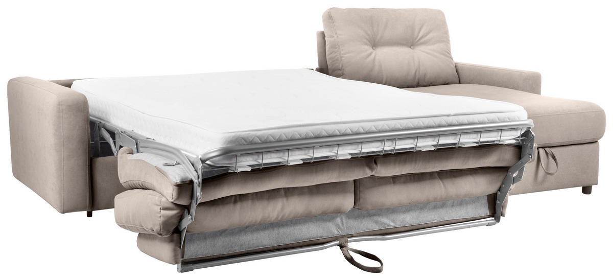 ECKSOFA Hellbraun Webstoff  - Hellbraun/Schwarz, KONVENTIONELL, Kunststoff/Textil (270/160cm) - Carryhome