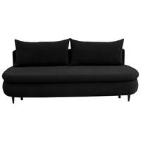SCHLAFSOFA Simon Webstoff, Plüsch Schwarz  inkl. Rückenkissen, Bettkasten, Schlaffunktion, Rücken echt  - Schwarz, Design, Textil (213/89/105cm) - Novel