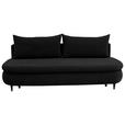 SCHLAFSOFA Simon Webstoff, Plüsch Schwarz  inkl. Rückenkissen, Bettkasten, Schlaffunktion, Rücken echt  - Schwarz, Design, Textil (213/89/105cm) - Novel