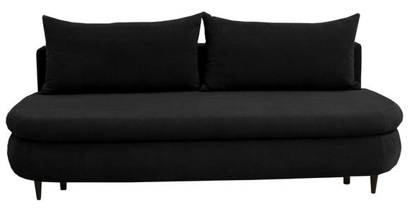 SCHLAFSOFA Simon Webstoff, Plüsch Schwarz  inkl. Rückenkissen, Bettkasten, Schlaffunktion, Rücken echt  - Schwarz, Design, Textil (213/89/105cm) - Novel