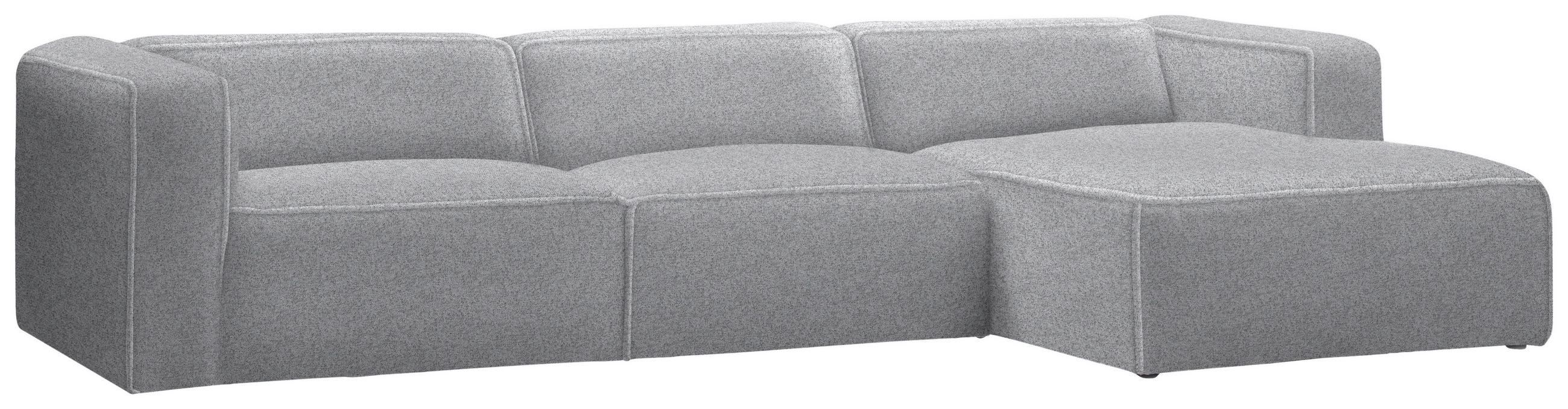 ECKSOFA in Webstoff Grau  332/163 cm  - Schwarz/Grau, Design, Kunststoff/Textil (332/163cm) - Stylife