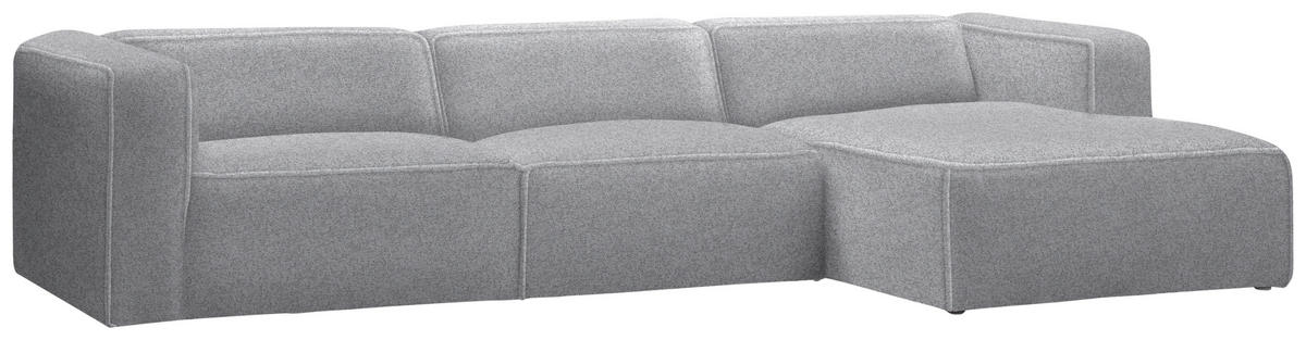 ECKSOFA in Webstoff Grau  - Schwarz/Grau, Design, Kunststoff/Textil (332/163cm) - Stylife