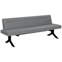 SITZBANK Metall, Textil Hellgrau  - Hellgrau/Schwarz, Konventionell, Textil/Metall (220/87/70cm) - Moderano
