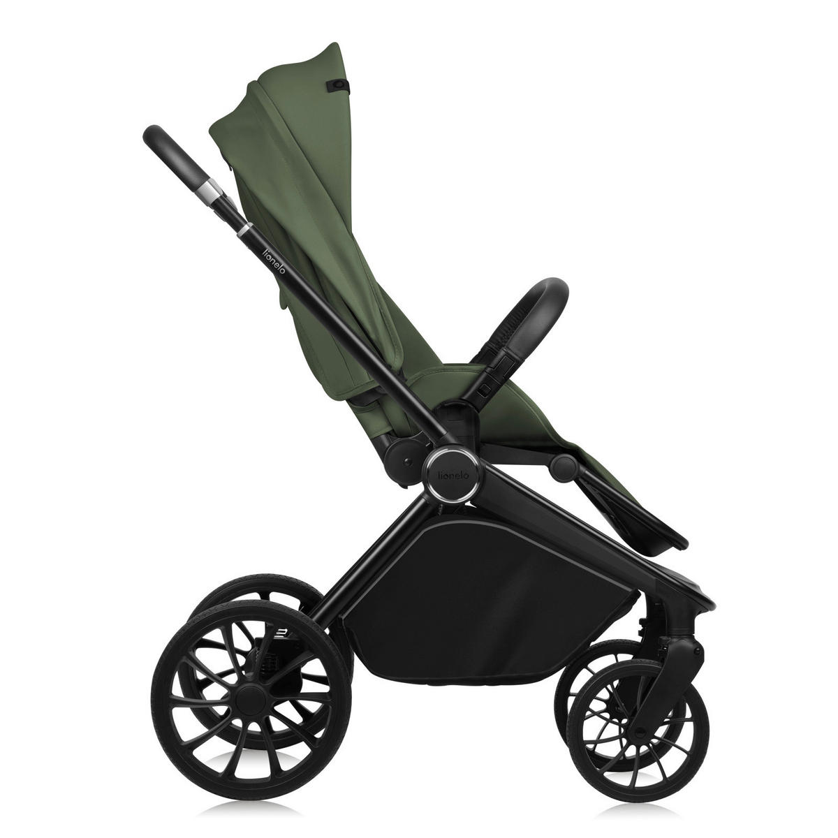 KINDERWAGENSET  Mika Plus 3 in 1  Green Olive  - Schwarz/Olivgrün, Basics, Textil (93/62/110cm) - Lionelo