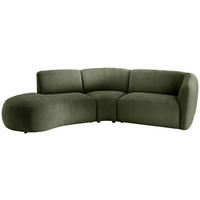 ECKSOFA in Mikrofaser Grün  - Schwarz/Grün, Modern, Kunststoff/Textil (182/276cm) - Livetastic