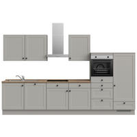 KÜCHENLEERBLOCK 360 cm   in Grau, Eiche dunkel  - Eiche dunkel/Schwarz, MODERN, Holzwerkstoff/Metall (360cm) - Nobilia