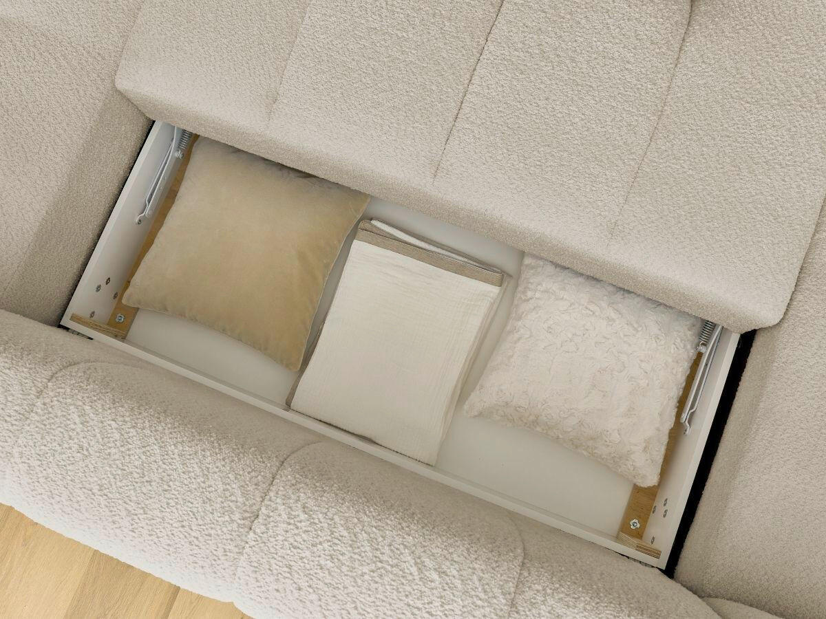 WOHNLANDSCHAFT  FUJI  Beige Bouclé  - Beige/Schwarz, MODERN, Kunststoff/Textil (160/377/204cm)
