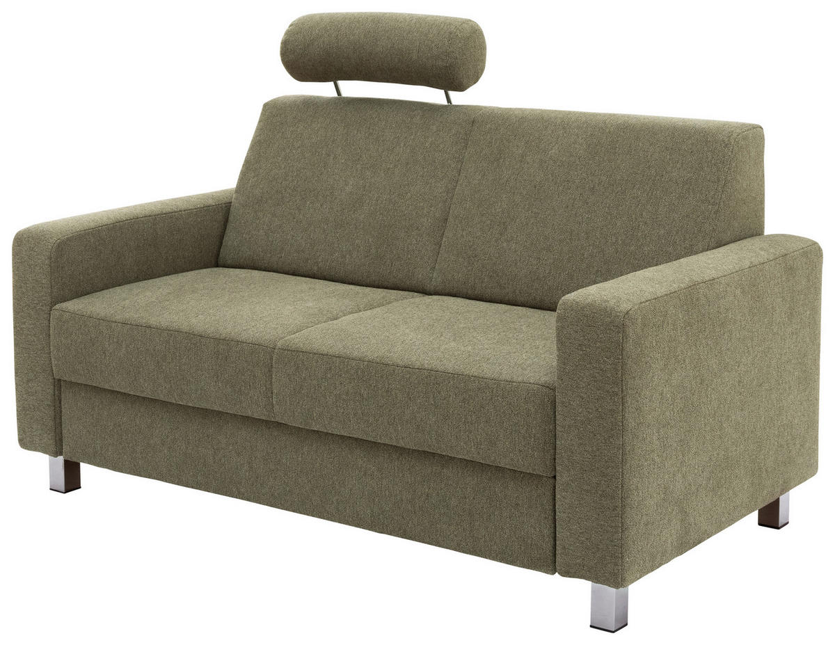 2-SITZER-SOFA in Flachgewebe Grün  - Chromfarben/Grün, Design, Textil/Metall (158/83/85cm) - Xora