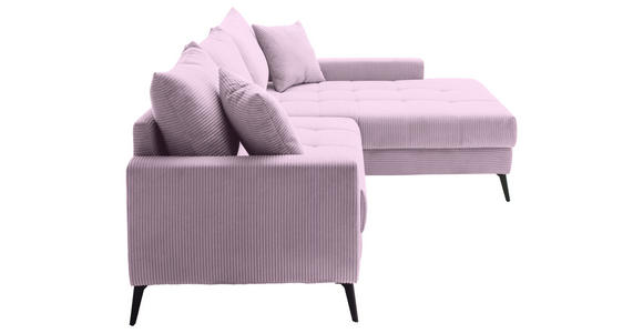 ECKSOFA  in Cord Lila  280/173 cm  - Lila/Schwarz, KONVENTIONELL, Textil/Metall (280/173cm) - Hom`in