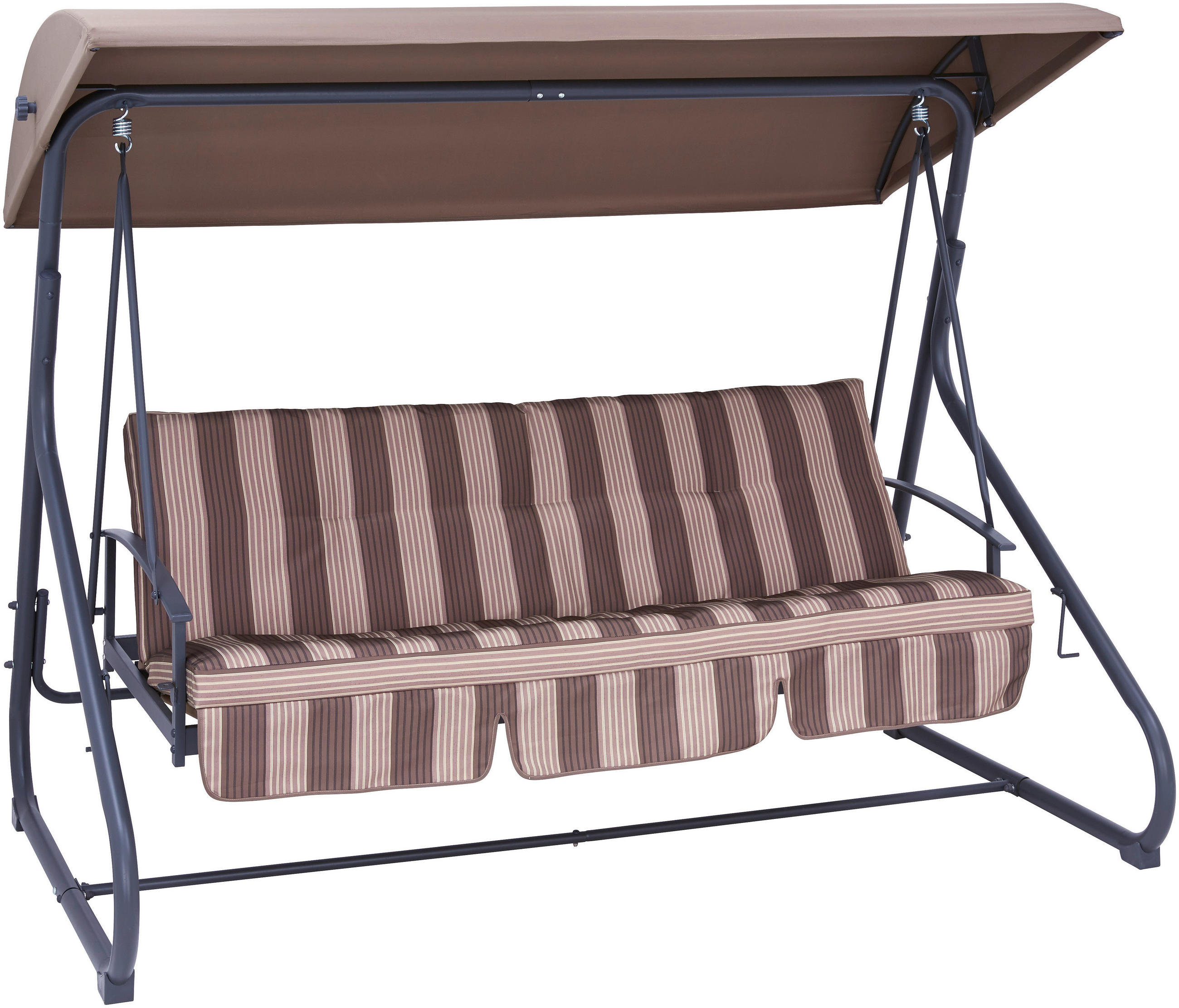 Balansoar Grădină 227/169/129 cm  - maro/antracit, Konventionell, metal/textil (227/169/129cm) - Ambia Garden