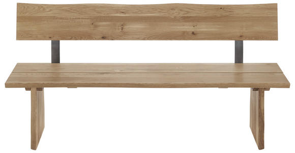 SITZBANK 180/87/46 cm Eichefarben Wildeiche massiv  - Eichefarben, Design, Holz/Metall (180/87/46cm) - Linea Natura