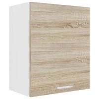 KÜCHENOBERSCHRANK 50/60/31 cm  in Weiss, Sonoma Eiche  - Weiss/Alufarben, Konventionell, Holzwerkstoff/Metall (50/60/31cm) - MID.YOU
