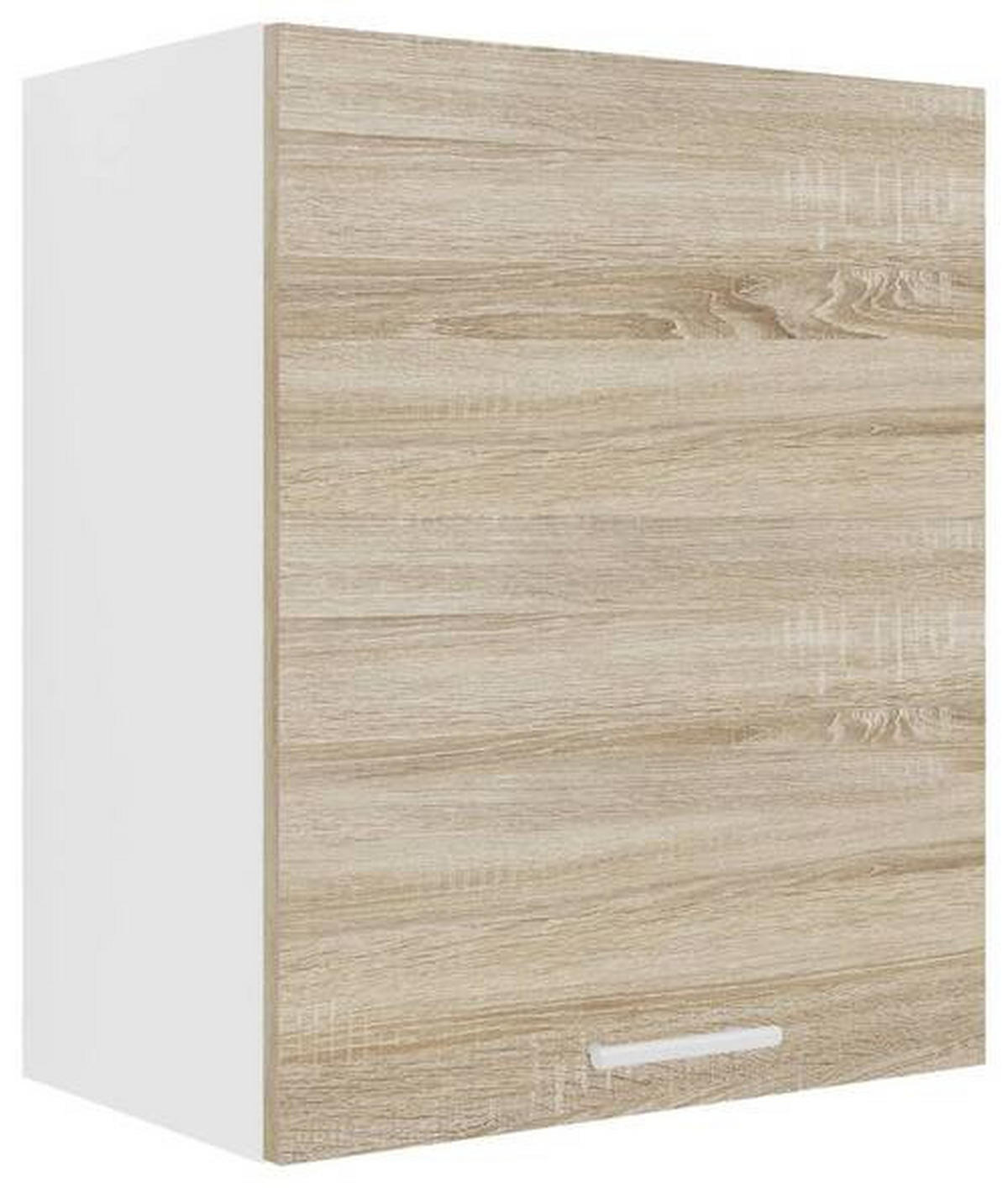 KÜCHENOBERSCHRANK 50/60/31 cm  in Weiss, Sonoma Eiche  - Weiss/Alufarben, Konventionell, Holzwerkstoff/Metall (50/60/31cm) - MID.YOU