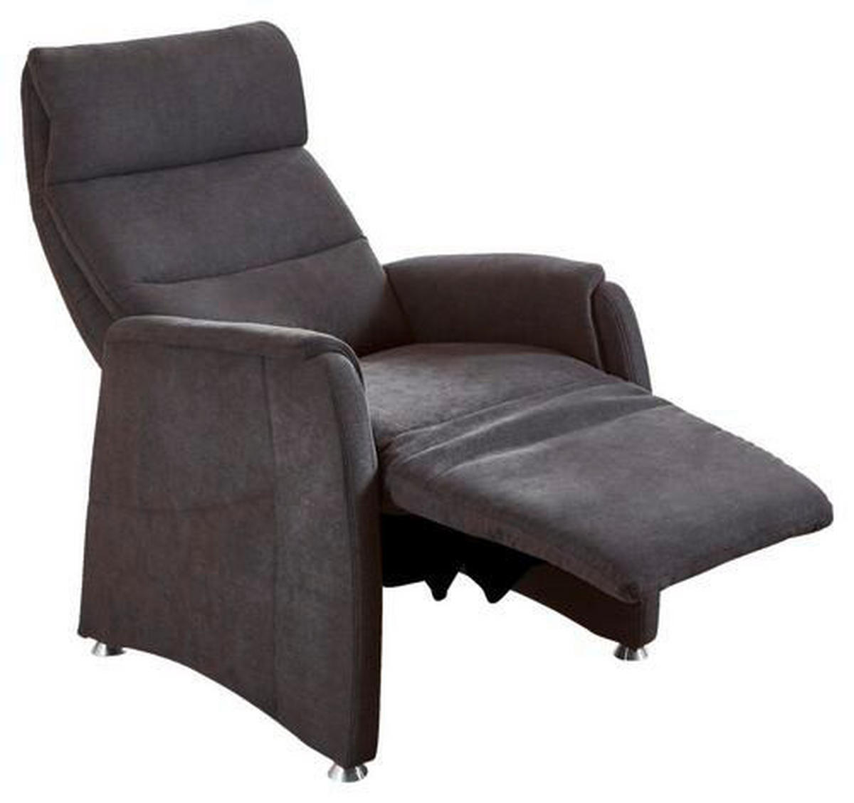FERNSEHSESSEL in Flachgewebe Anthrazit  - Anthrazit/Alufarben, Konventionell, Textil/Metall (69/111/83cm) - Cantus