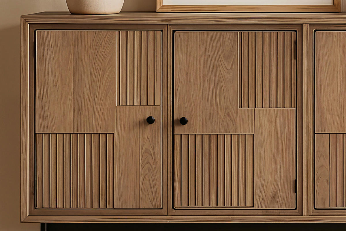 SIDEBOARD  130/80/40 cm  - Schwarz/Naturfarben, Design, Holz/Metall (130/80/40cm) - MID.YOU