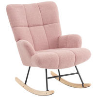 SCHAUKELSTUHL in Bouclé Rosa  - Ecru/Schwarz, MODERN, Holz/Textil (67/85cm) - P & B