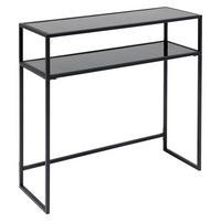 KONSOLENTISCH Anthrazit, Schwarz  - Anthrazit/Schwarz, Design, Glas/Metall (85/30/80cm) - Kare-Design