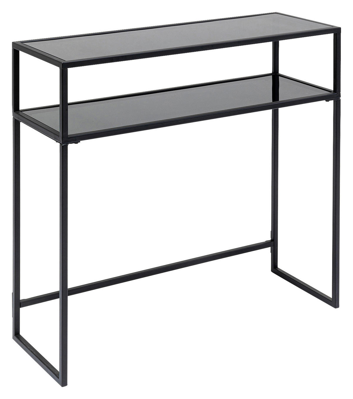 KONSOLENTISCH Anthrazit, Schwarz  - Anthrazit/Schwarz, Design, Glas/Metall (85/30/80cm) - Kare-Design