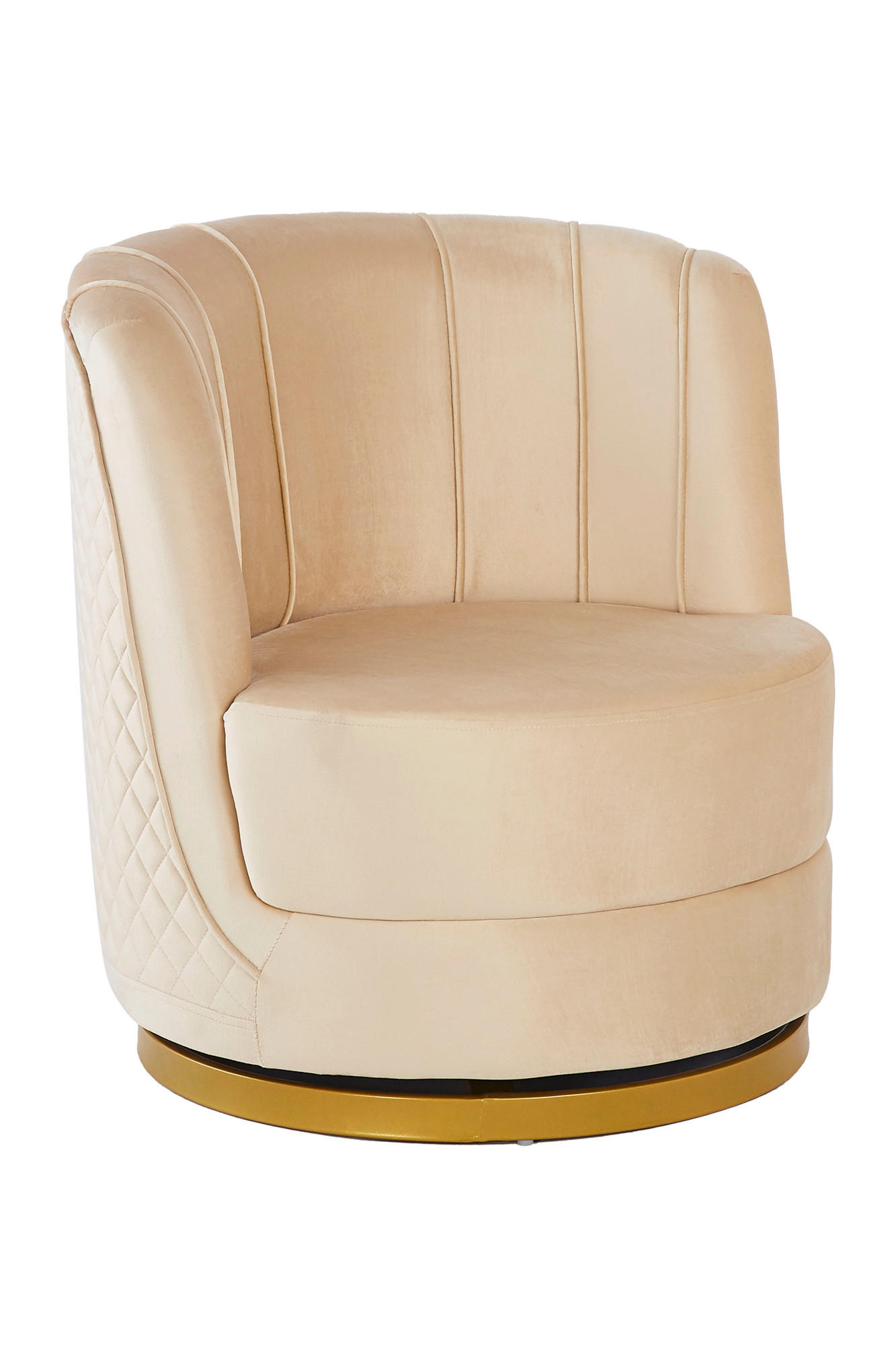 SESSEL in Samt Beige  - Beige/Goldfarben, MODERN, Textil/Metall (68/77/57cm) - Livetastic