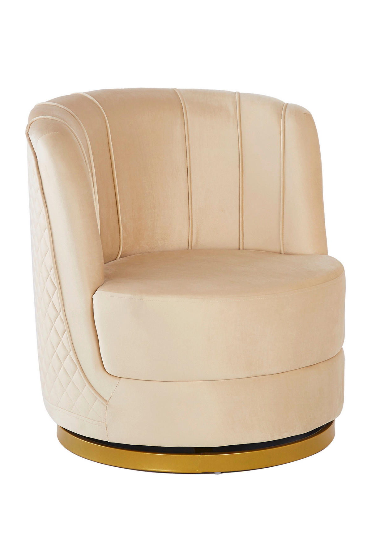 SESSEL in Samt Beige  - Beige/Goldfarben, MODERN, Textil/Metall (68/77/57cm) - Livetastic