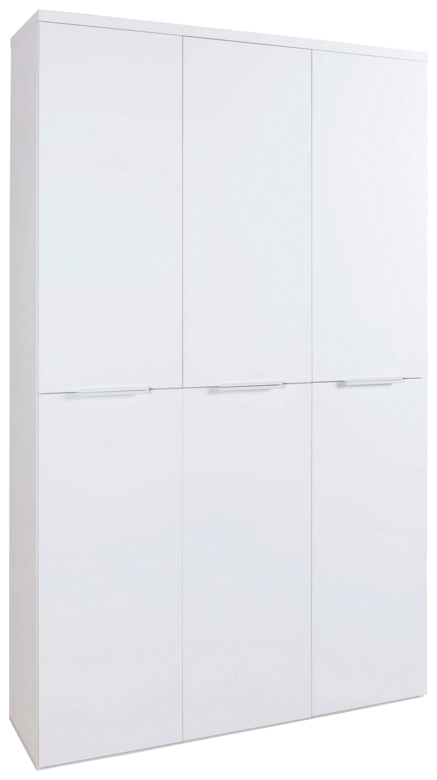 SCHUHSCHRANK Weiß Hochglanz  - Weiß Hochglanz/Schwarz, Basics, Holzwerkstoff/Kunststoff (120/200/35cm) - Carryhome