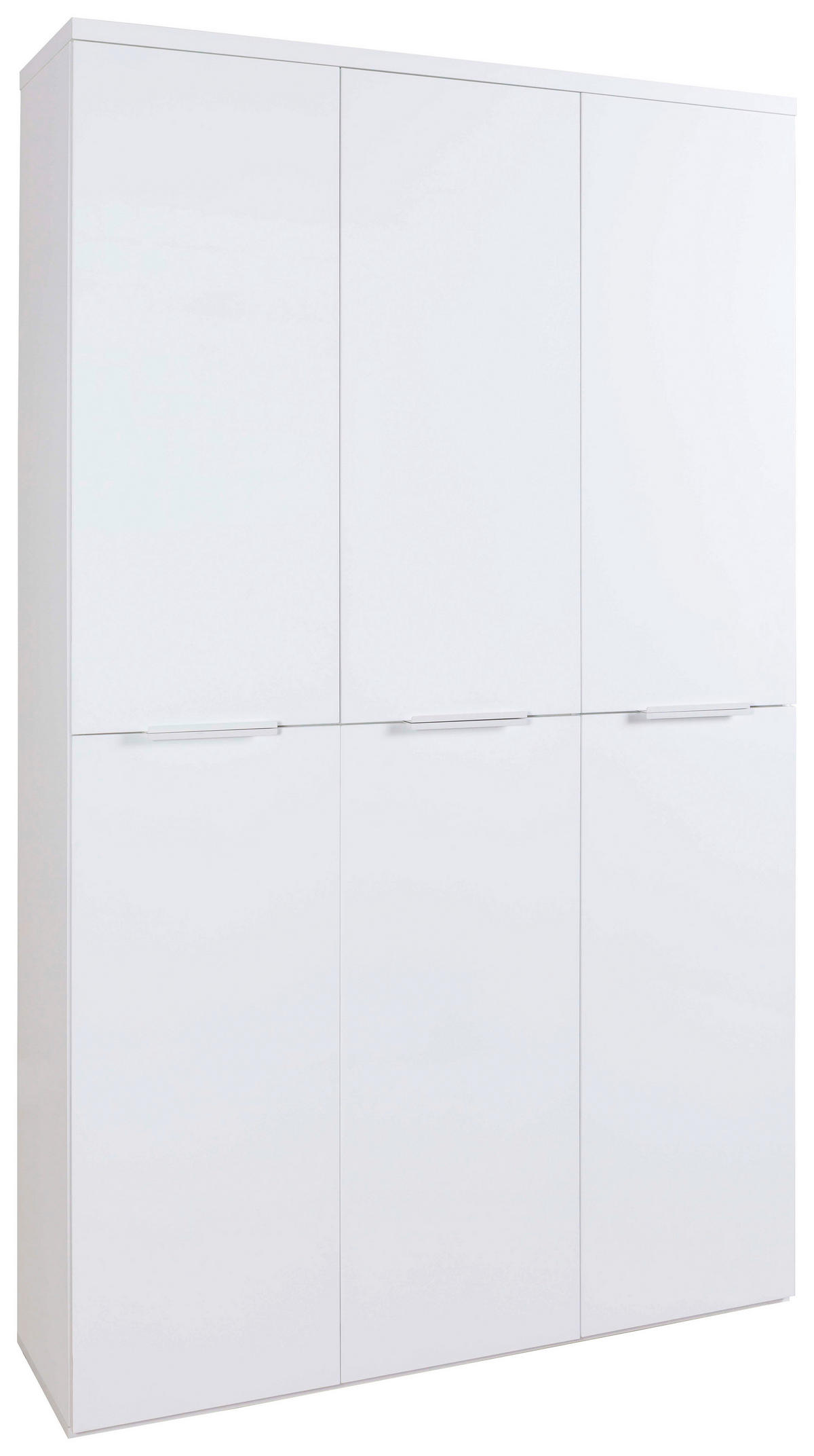 SCHUHSCHRANK Weiß Hochglanz  - Weiß Hochglanz/Schwarz, Basics, Holzwerkstoff/Kunststoff (120/200/35cm) - Carryhome