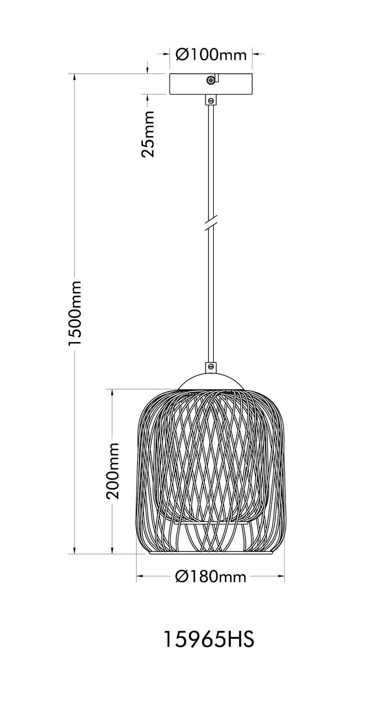 HÄNGLAMPA DICHTI 18/150 cm  - svart/guldfärgad, Basics, metall/plast (18/150cm) - Globo