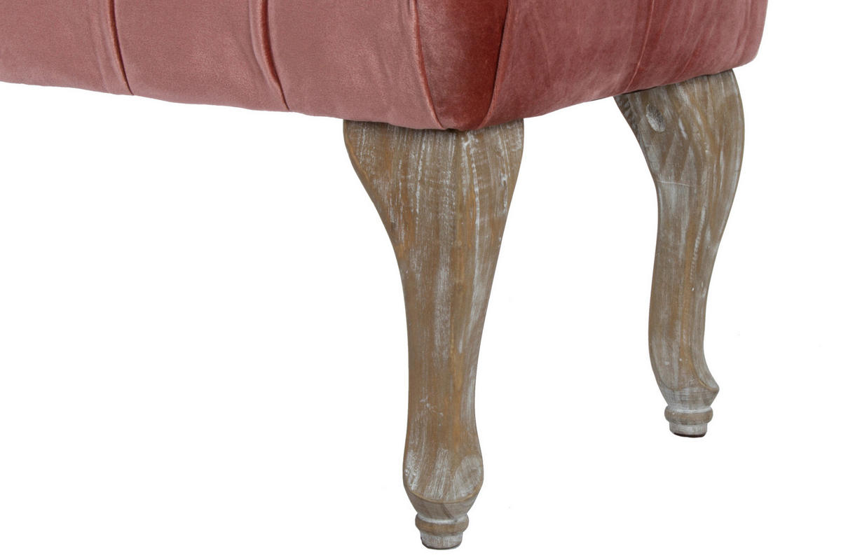 HOCKERBANK 100/40/42 cm Textilgeflecht Altrosa Holz  - Altrosa, Trend, Holz/Textil (100/40/42cm)