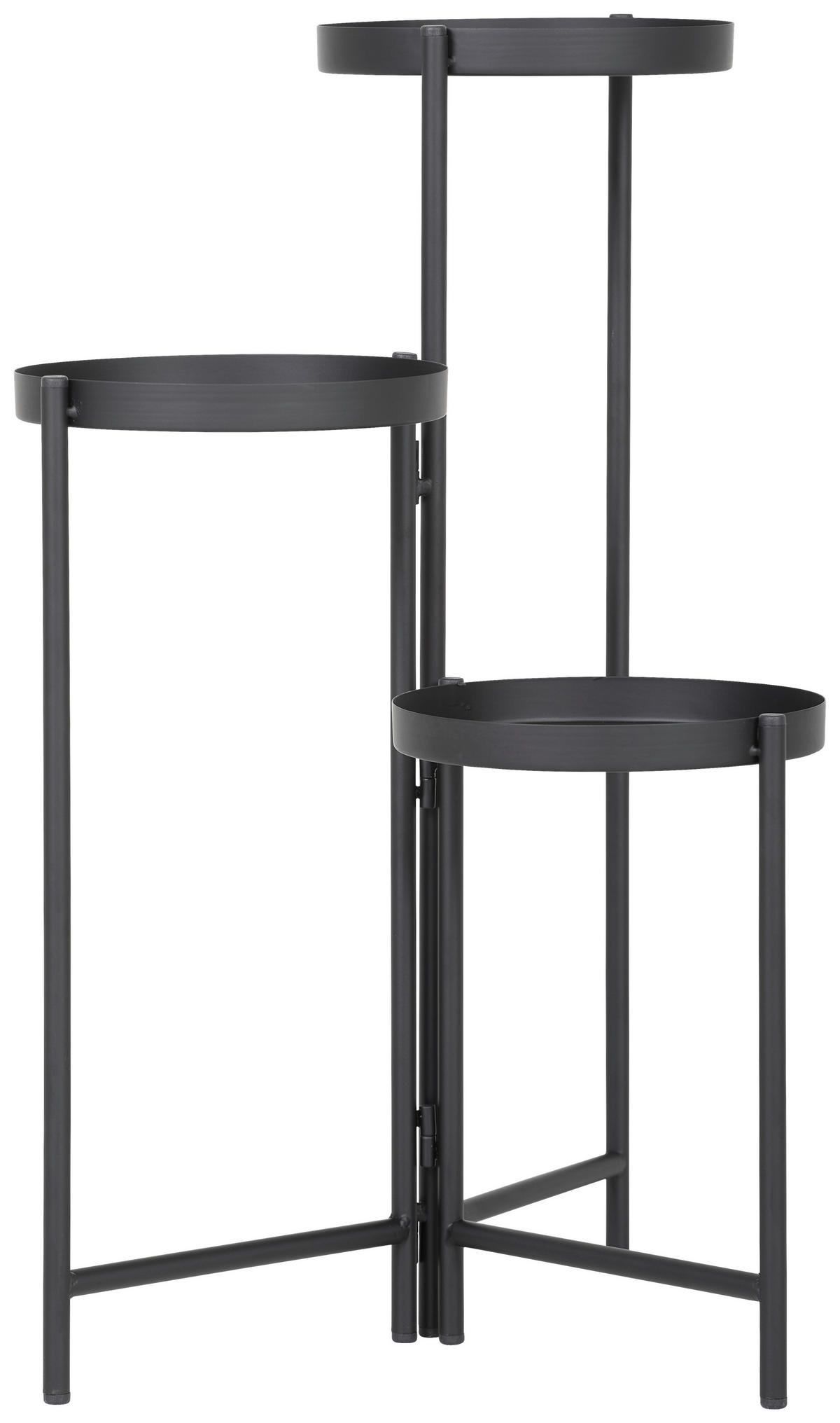 VIRÁGÁLLVÁNY fém 90/76/61 cm    - fekete, Trend, fém (90/76/61cm) - Landscape