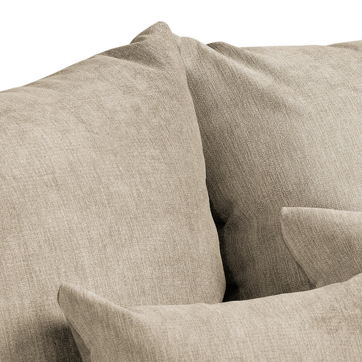 ECKSOFA Naomi Cappuccino Mikrofaser Rückenkissen  - Schwarz/Cappuccino, Design, Kunststoff/Textil (243/284cm) - P & B