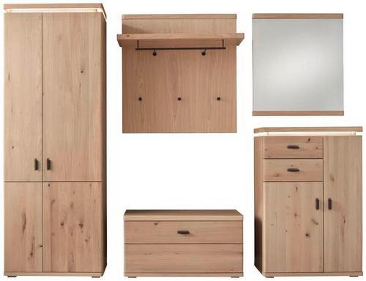 SCHUHSCHRANK  in 75/111/37 cm  - Eichefarben/Schwarz, Natur, Holz/Holzwerkstoff (75/111/37cm) - Linea Natura