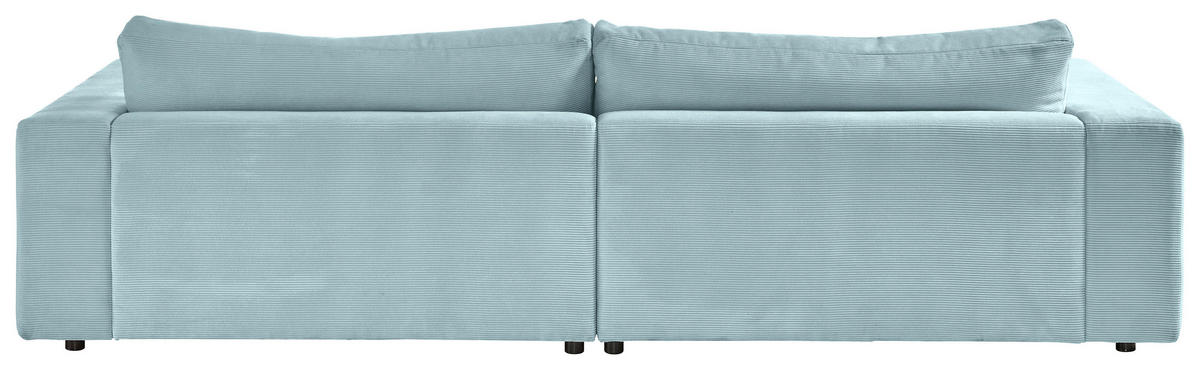 3-SITZER-SOFA in Cord Hellblau  - Schwarz/Hellblau, Design, Kunststoff/Textil (290/86/127cm) - Lomoco