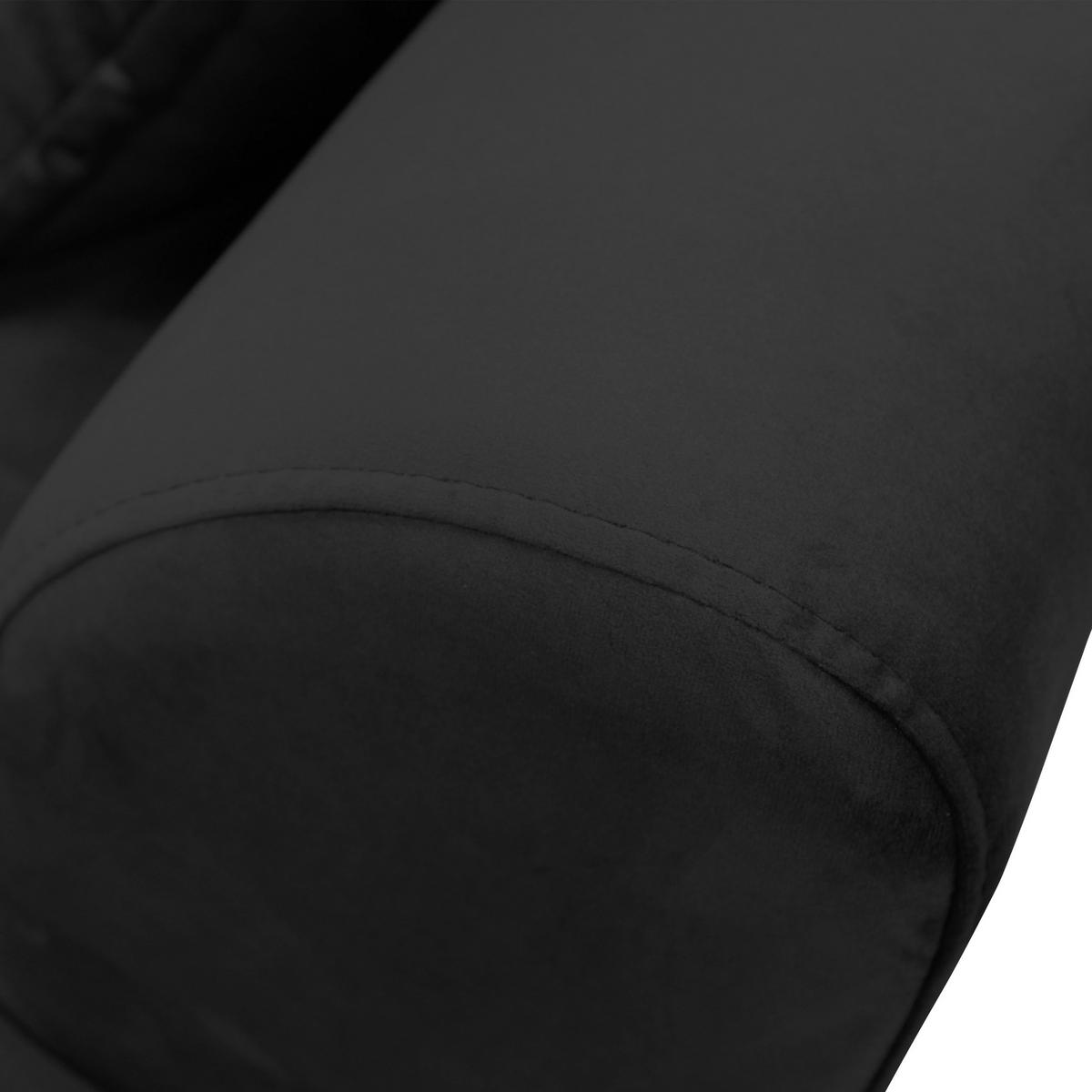 CloseUp von Livetastic ECKSOFA Schwarz Velours.