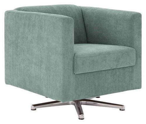 DESIGNSESSEL Cord Türkis    - Türkis/Chromfarben, Design, Textil/Metall (72/71/75cm) - LOOKS by W.Joop