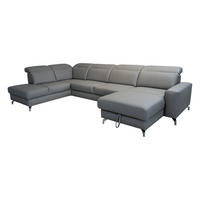 SAROKGARNITÚRA bőr taupe  - taupe, Basics, bőr/fém (217/371/173cm) - Andante