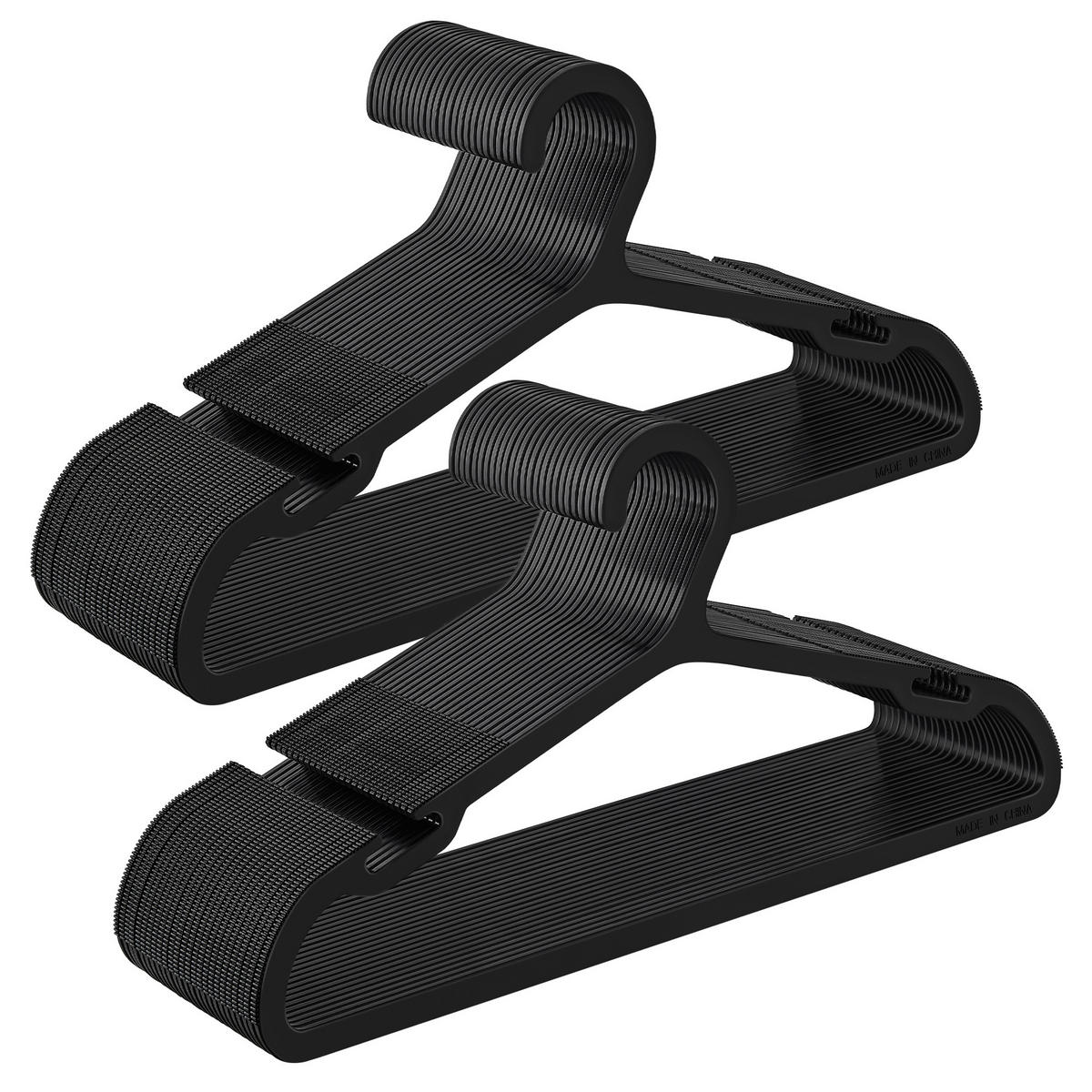 KLEIDERBÜGELSET 41,7 cm Kunststoff  - Schwarz, Basics, Kunststoff (41,7cm)