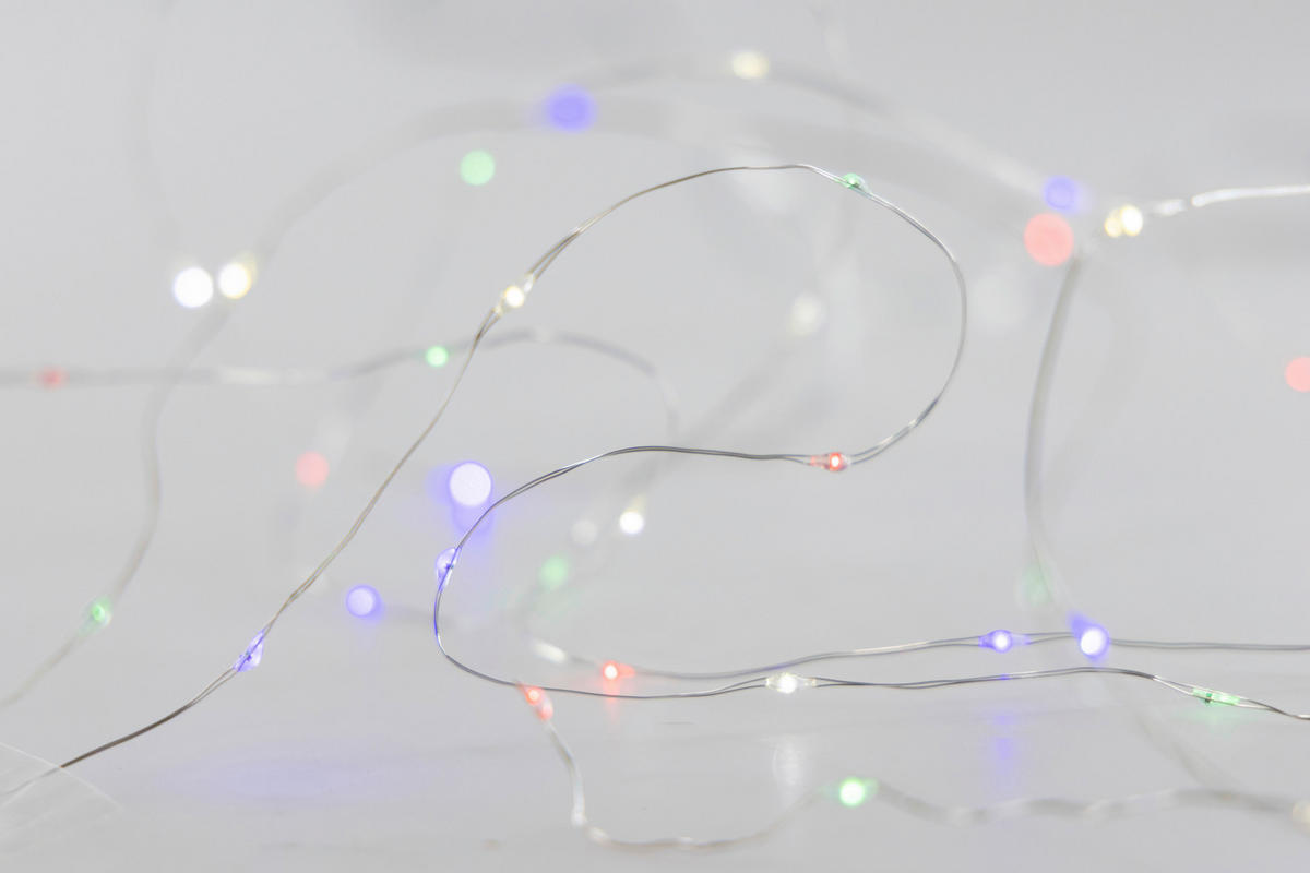 LICHTERKETTE 195 cm  - Transparent/Silberfarben, KONVENTIONELL, Kunststoff (195cm) - X-Mas