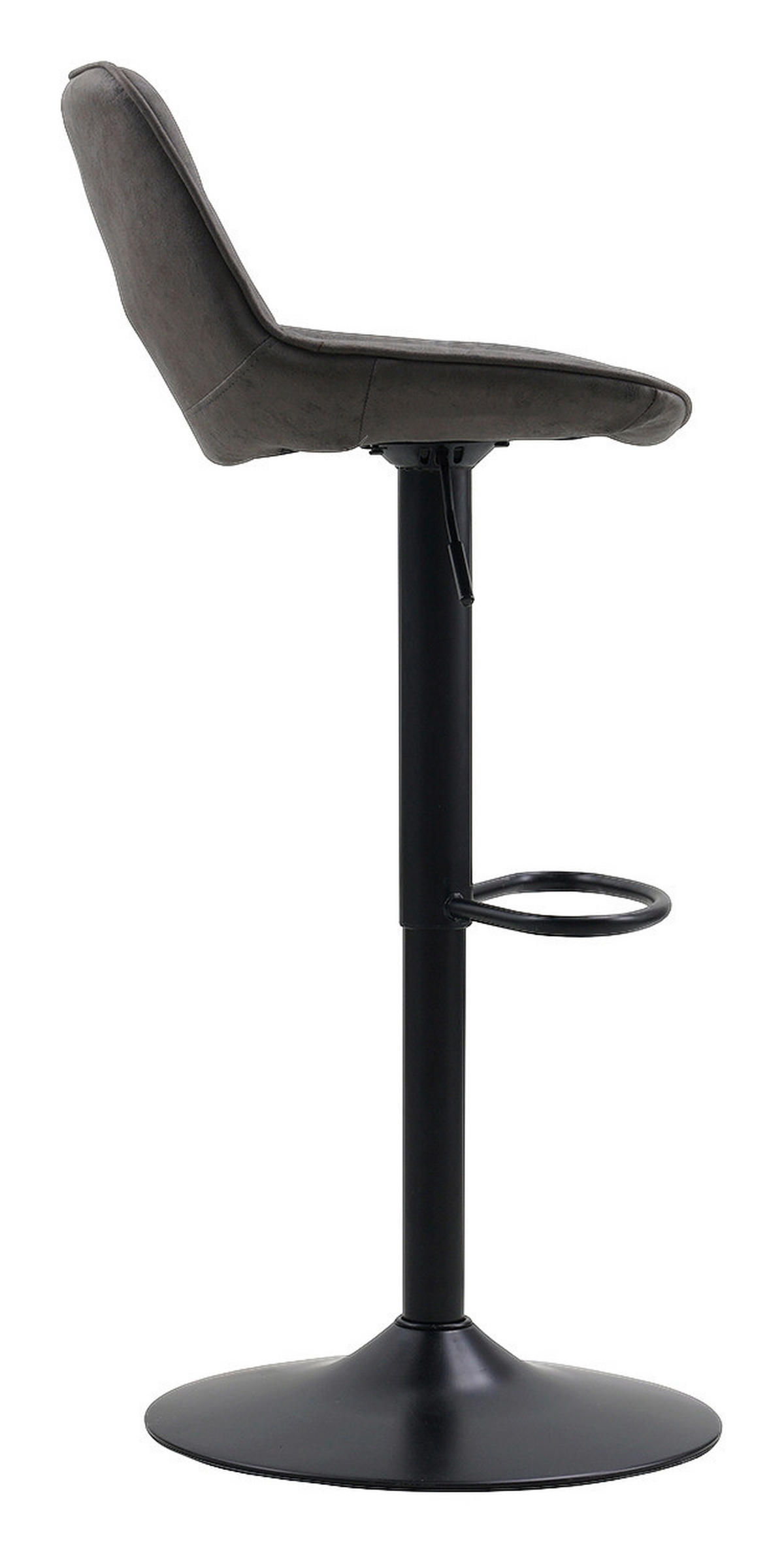 BARHOCKER-SET Mikrofaser Anthrazit gastro- und objekttauglich  - Anthrazit/Schwarz, LIFESTYLE, Textil/Metall (49/87/43cm) - MID.YOU